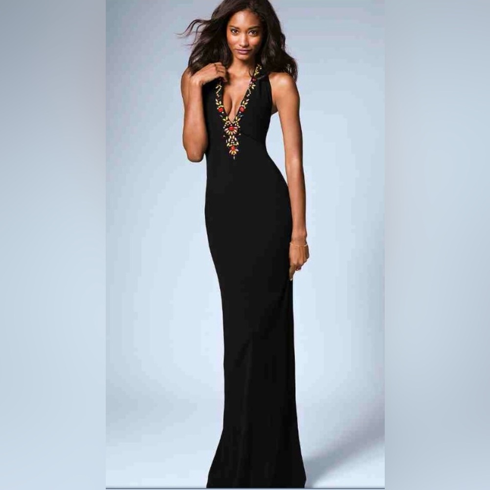 Victoria's Secret Black Dress with Colorful Embellishments